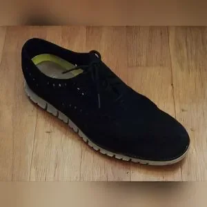 COLE HAAN ZEROGRAND C12981 PERFORATED MEN\'S BLACK SUEDE WINGTIP OXFORDS SIZE 9 M Cole Haan | Shoes | Cole Haan Zerogrand C2981 Perforated  main image 4